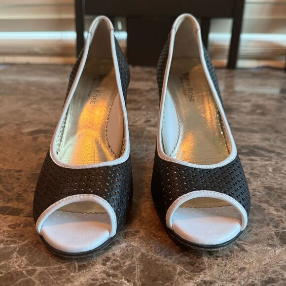 Taryn Rose Leather Heels Napa Mesh Open Toe Spectator US 8 EUR 38.5​ - Picture 3 of 10